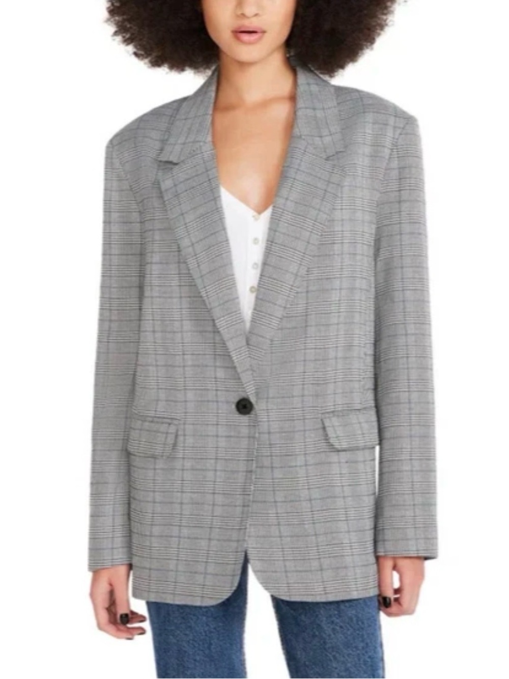 Steve Madden Women's Oversized Blazer Gray Size S